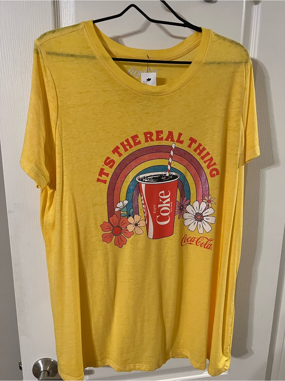 Lane Bryant Yellow Graphic Short Sleeve Tee